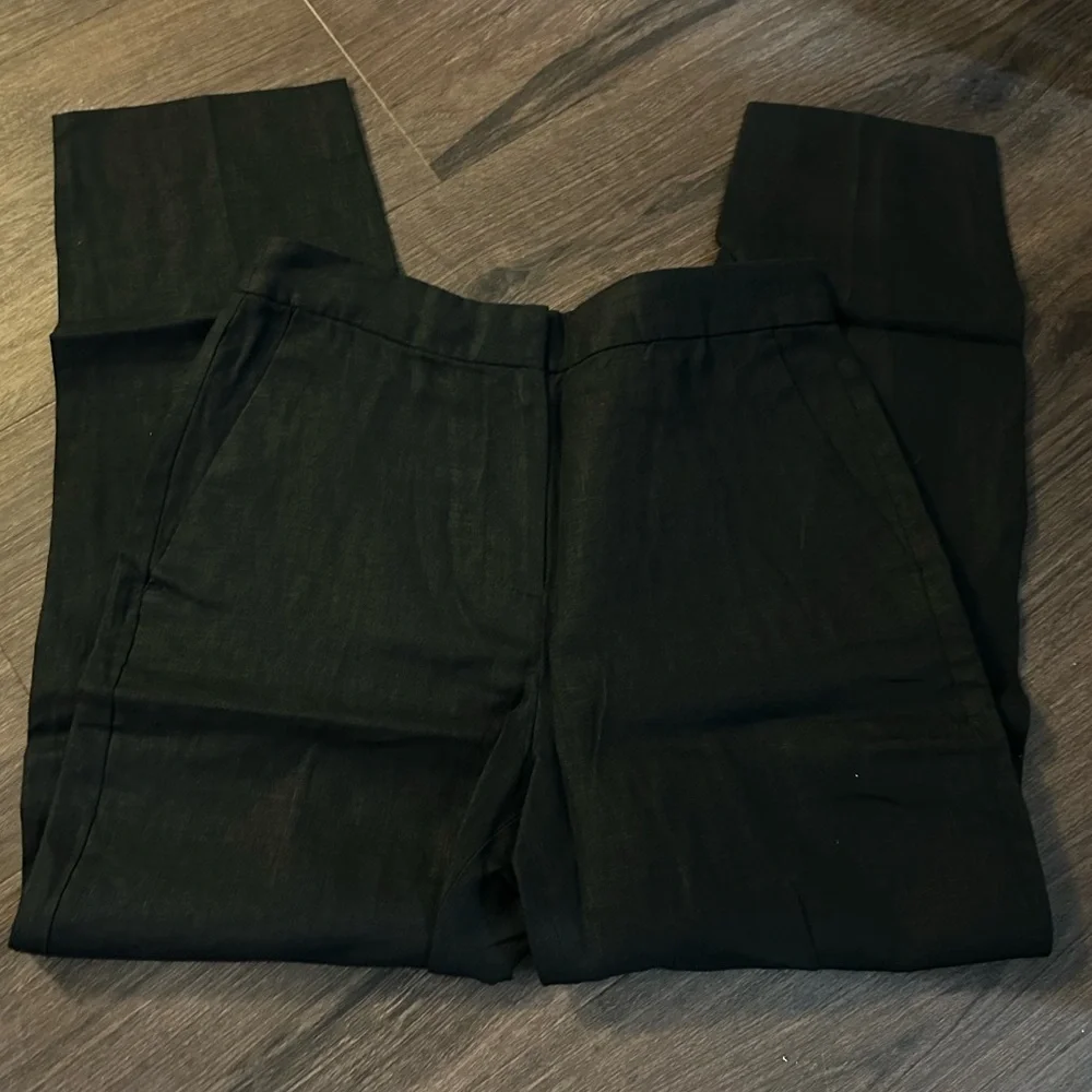 NWT! Banana Republic Black Lina Slim Linen Pant  882894 🖥️8️⃣
